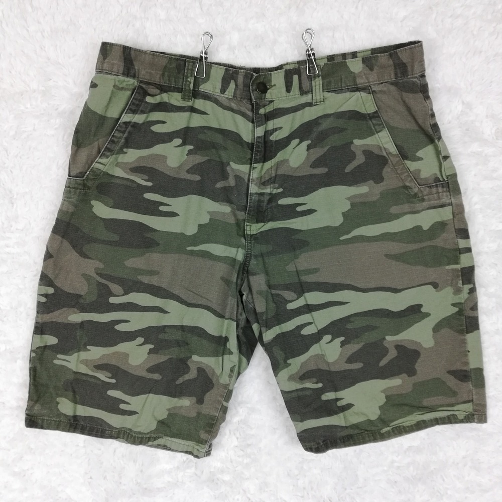Dickies Mens Shorts Work Flat Front Utility Green Camouflage Woodland 36